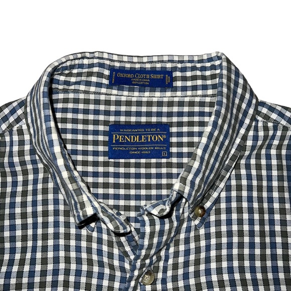 Pendleton Oxford Cloth Shirt Men’s Checkered Button Down Dress Shirt Size Large - Picture 8 of 16